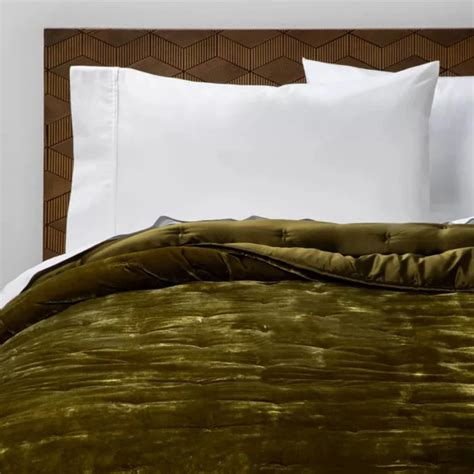 Olive Green Silk Velvet Blanket Comforter Duvet Coverlet Etsy In 2022