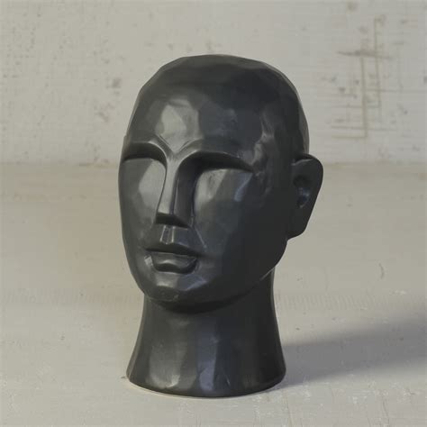 small matte black gris geometric bust by homart seven colonial