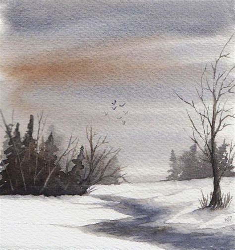 Original Is SOLD Frozen Creek Watercolor Winter Painting Rebecca
