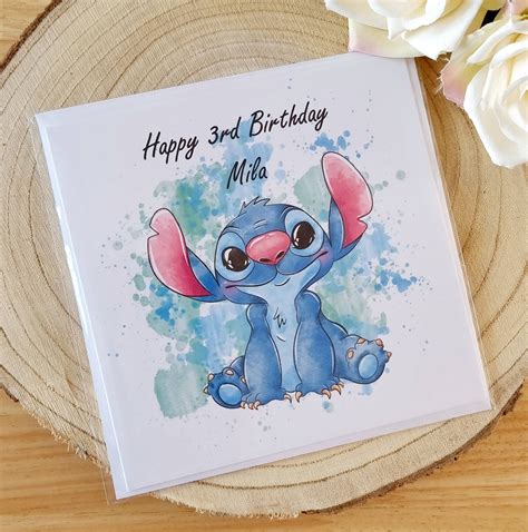 Personalised Stitch Birthday Card X Lilo And Stitch Etsy