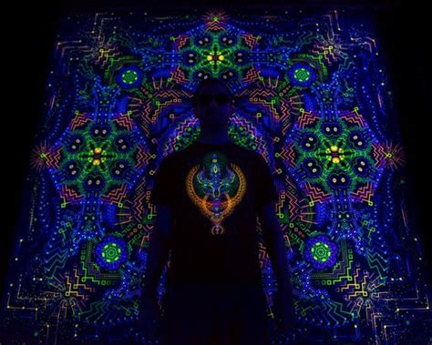 Psy Backdrop Cosmic Temple Uv Blacklight Active Fluorescent