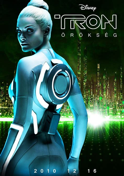 new tron legacy poster features a hot chick and emerald city
