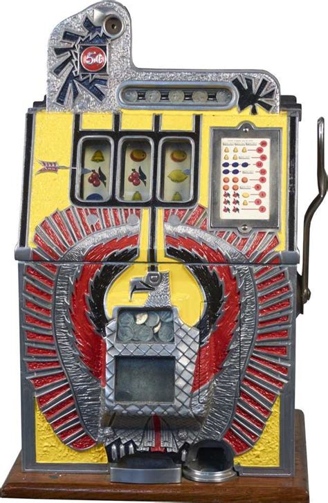 5 Cent Mills Novelty Silent War Eagle Slot Machine