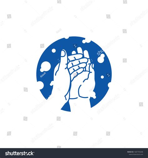 Hand Washing Logo Soap Foam Icon Stock Vector Royalty Free 1687794208