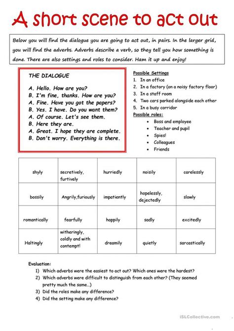 dialogue  drama worksheets worksheets