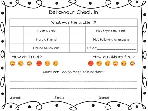 Mash Class Level Free Download Behaviour Reflection Sheet