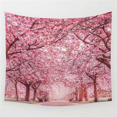 Cherry Blossom In Greenwich Park Wall Hanging Tapestry By