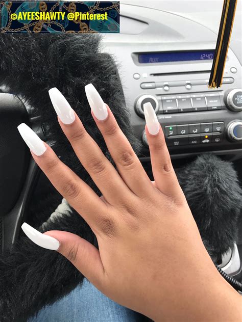 For More Poppin Pins Pinterest Kiadriya D ️ White Coffin Nails