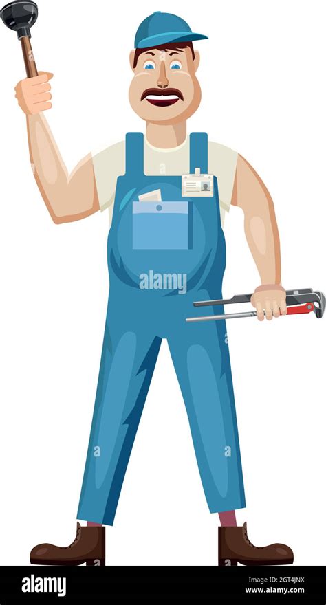 Plumbing Service Plumber Cartoon Design Hi Res Stock Photography And