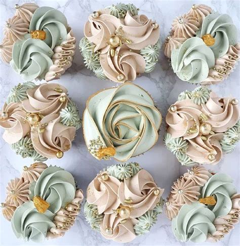 Irresistibly Cute Cupcake Ideas Mint Nude Elegance With Golden