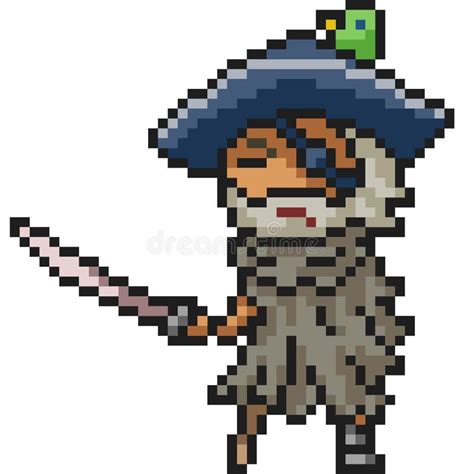 Vector Pixel Art Pirate Warrior Stock Vector Illustration Of Fight