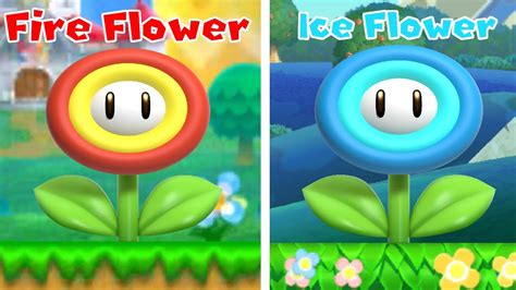 Super Mario Fire Flower Vs Ice Flower Youtube