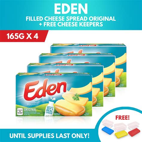 Eden Filled Cheese 165g With Free Cheese Keepers Set Of 4 Shopee