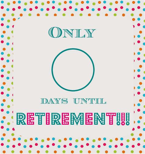 Countdown To Retirement Calendar Printable