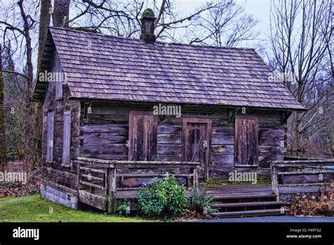 Pioneer Cabin Usa Old Historical Wood Stock Photo Alamy