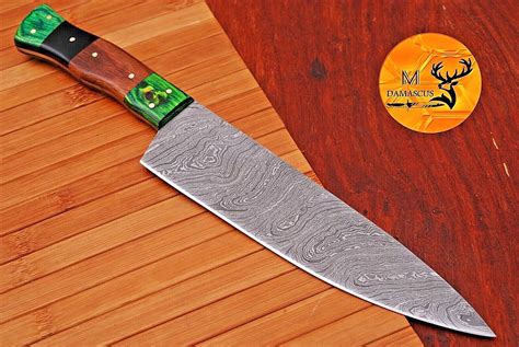 Custom Handmade Forged Damascus Steel Chef Knife Kitchen Knife 1565 Ebay