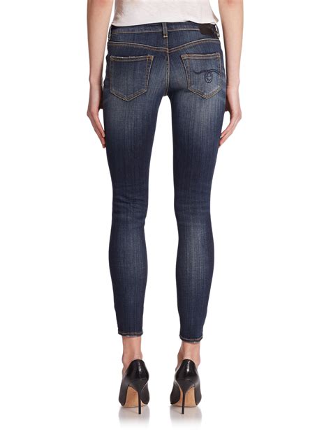 Lyst R13 Alison Cropped Skinny Jeans In Blue