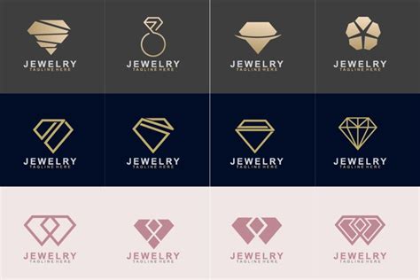 Set of Jewelry logo design (555152) | Logos | Design Bundles