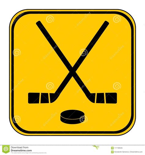 Two Crossed Hockey Sticks And Puck Icon. Stock Illustration - Illustration of puck, game: 111193545