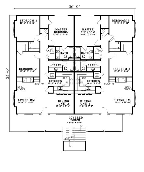 Kimberling Stylish Fourplex Plan 055D-0220 | House Plans ...