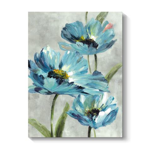 Acrylic Blue Flower Painting Ubicaciondepersonascdmxgobmx