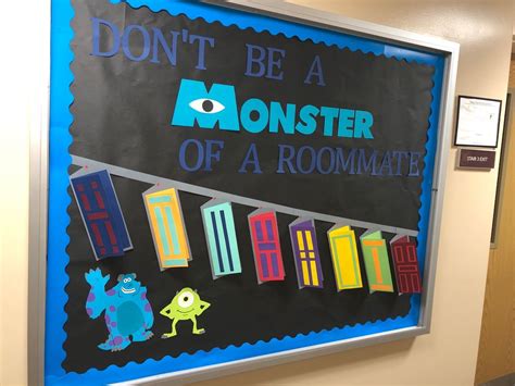 dont be a monster of a roommate bulletin board in 2021 ra bulletin boards college bulletin