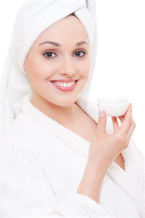 Woman With Face Cream Stock Image Image Of Healthy Face 15123207