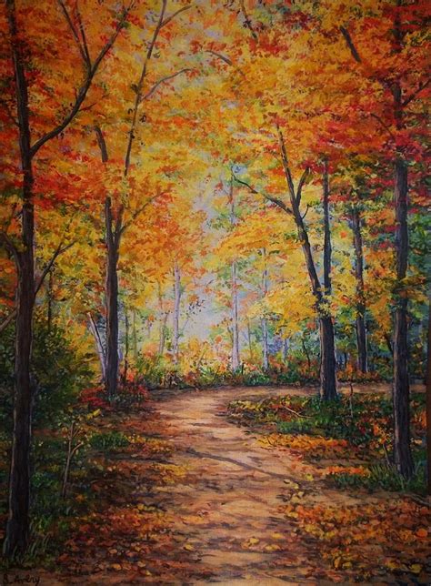 Autumn Trail Painting By Sharon Avery Fine Art America