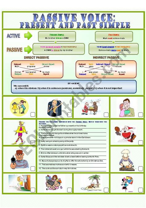 Passive Voice Present Simple And Past Simple English Esl Worksheets Images