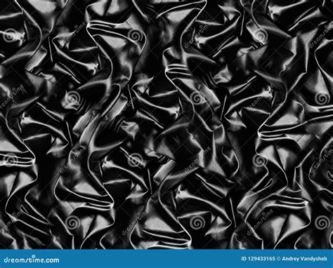 Black Satin Is A Beautiful Fabric Texture With Folds Stock Image