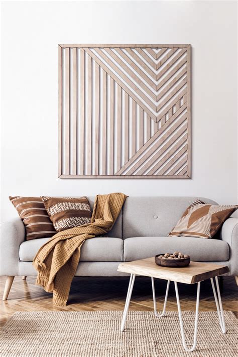 Geometric Wood Wall Art Abstract Wooden Wall Art Modern Wood Wall Art