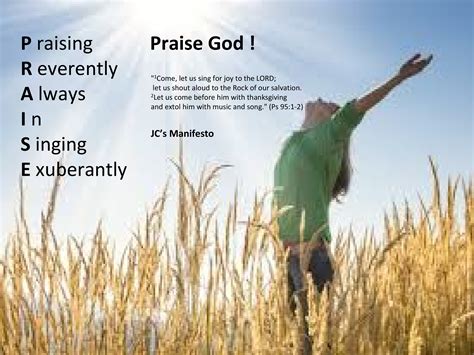 Praise God Through Singing Acronym 7 Jcs Manifesto