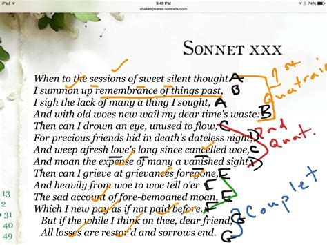 Shakespeares Sonnet 30 English Literature Showme