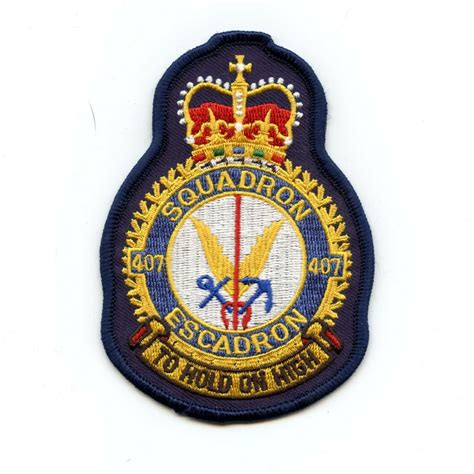 Rcaf Caf Canadian 407 Squadron Heraldic Colour Crest Patch Military
