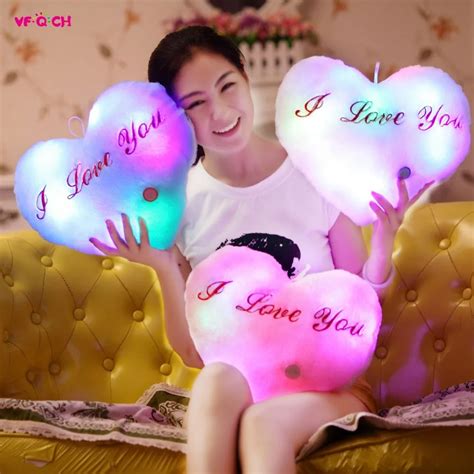 36cm30cm Illuminate Plush Heart Toys Soft Light Cushion Glow Pillow Stuffed Toy Love T For