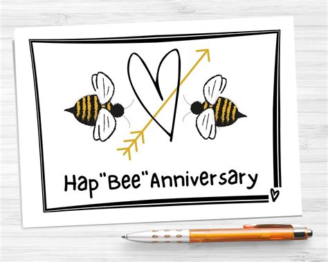 Happy Anniversary Bee Greeting Card Special Occasion Card Etsy
