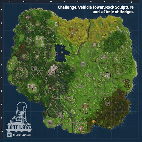 Location For Vehicle Tower Rock Sculpture And Circle Of Hedges Challenge