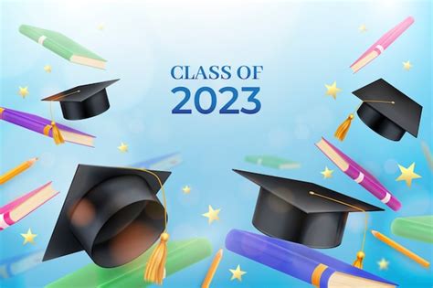 Free Vector Realistic Illustration For Class Of 2023 Graduation