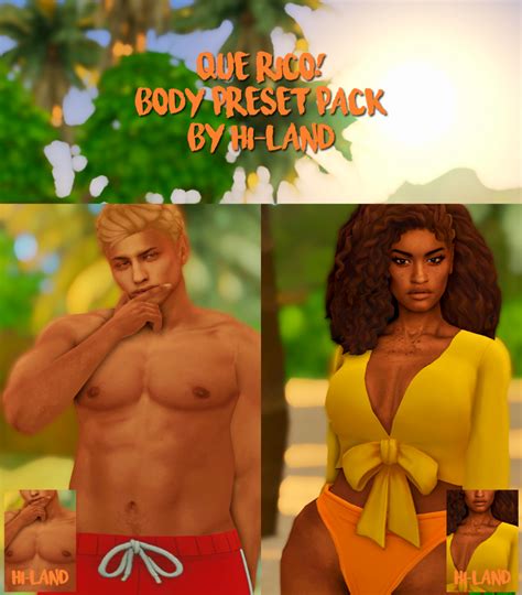 Custom content downloads « sims4 finds! QUE RICO! BODY PRESET PACK | Sims 4 traits, Sims 4, Sims 4 cc