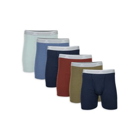 George George Mens Regular Leg Boxer Briefs 6 Pack