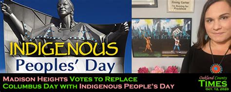 Madison Heights Votes To Replace Columbus Day With Indigenous Peoples