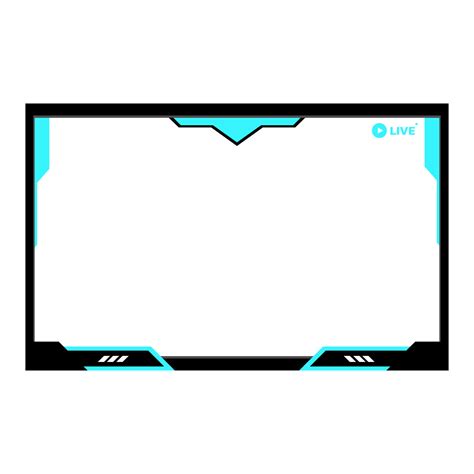 Cyan And Black Colored Gaming Frame Overlay For Live Gaming Streamers Live Streamer Overlay