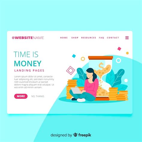 Free Vector Money Concept Landing Page