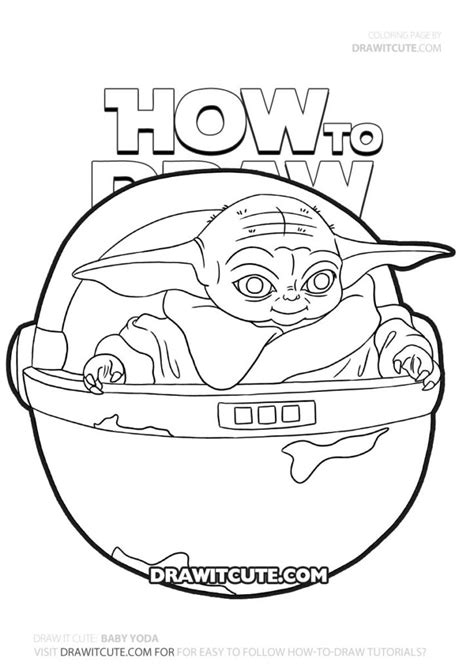 Baby Yoda | Star Wars The Mandalorian coloring page | Yoda drawing