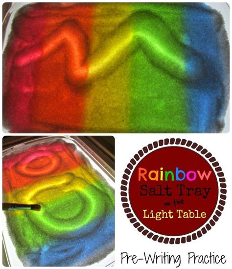 Rainbow Salt Tray For Pre Writing Skills Practice Light Table Light