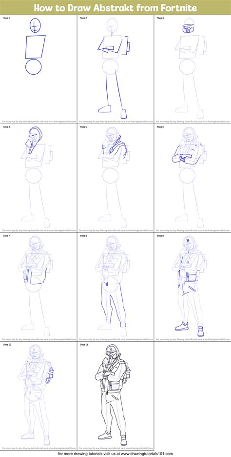 How To Draw Abstrakt From Fortnite Printable Step By Step Drawing Sheet