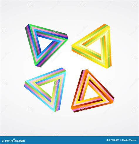 Colorful Impossible 3d Rectangles Symbol Three Bricks Make An Penrose
