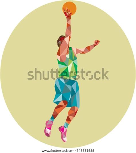 Low Polygon Style Illustration Basketball Player Stock Vector Royalty