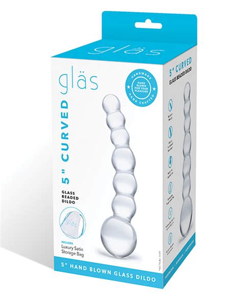 glas 5 curved glass beaded dildo