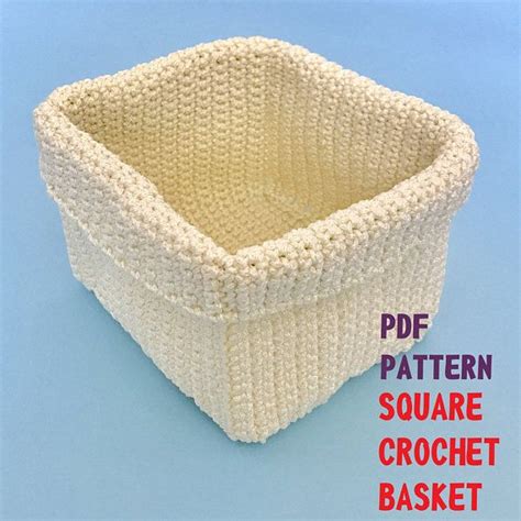 Square Crochet Basket Pattern Crochet Storage Diy Basket Pattern Diy